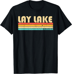 LAY LAKE ALABAMA Funny Fishing Camping Summer T-Shirt - T-Shirt | Black