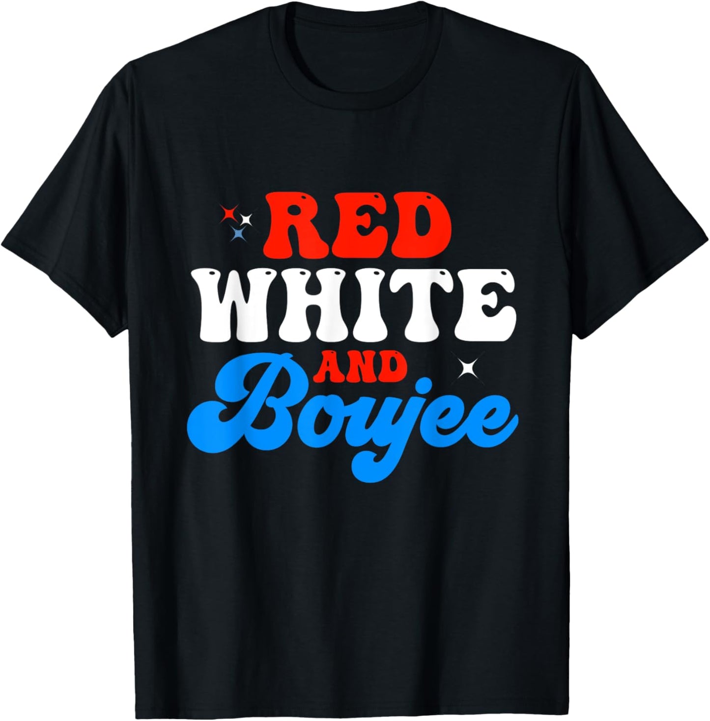 Retro Groovy Cute Red White And Boujee 4th Of July T-Shirt - T-Shirt | Black