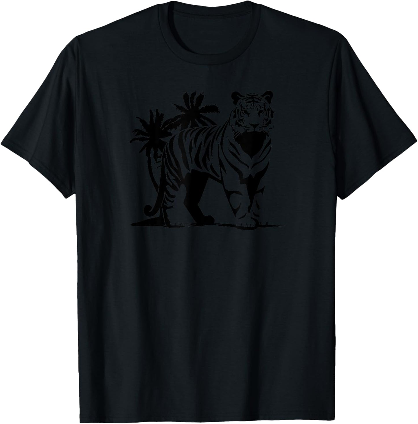 Tiger Wildlife Print T-Shirt - T-Shirt | Black