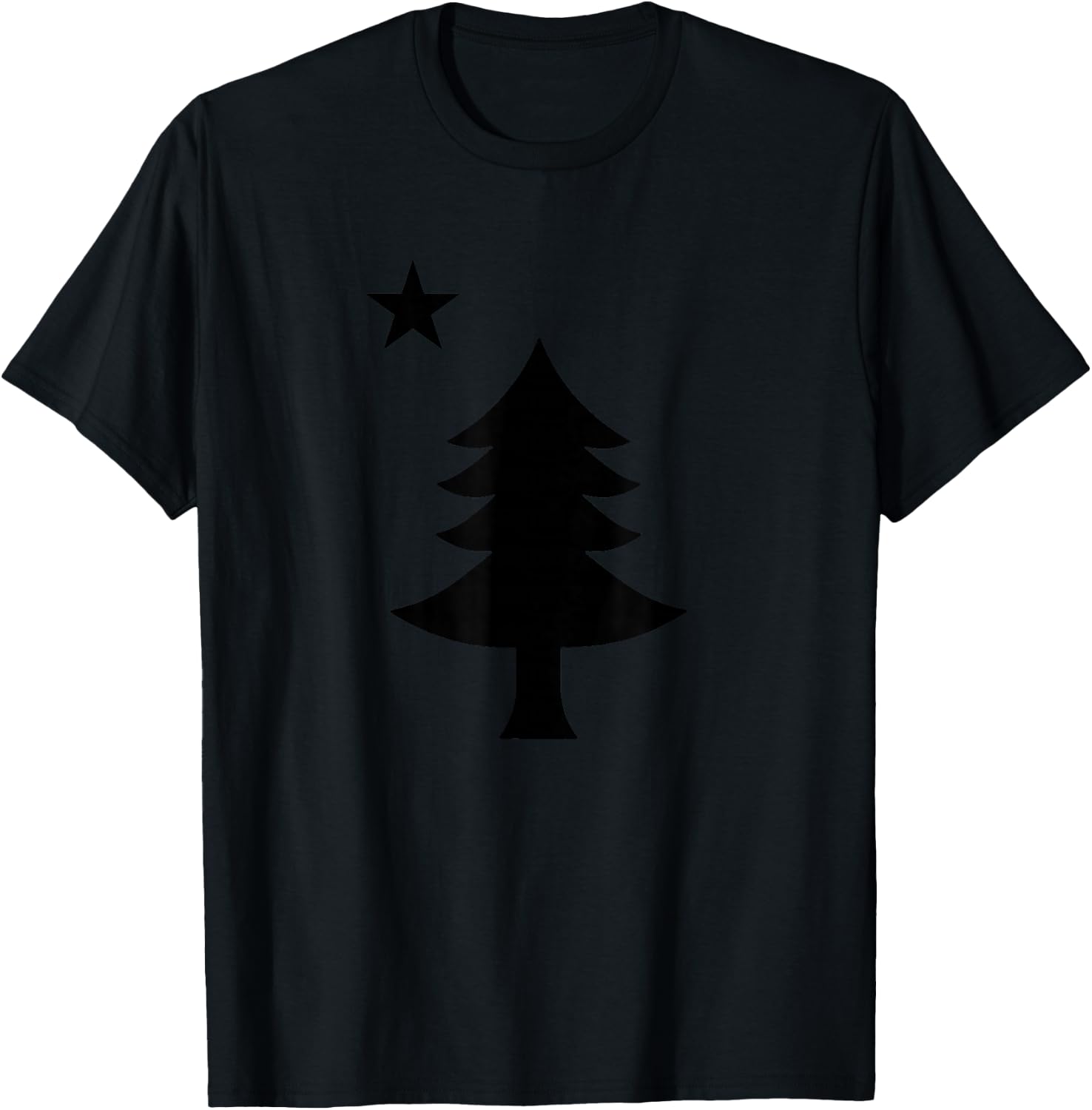 Maine Pine Tree State Flag Vintage USA America Souvenir T-Shirt - T-Shirt | Black