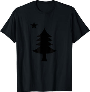 Maine Pine Tree State Flag Vintage USA America Souvenir T-Shirt - T-Shirt | Black