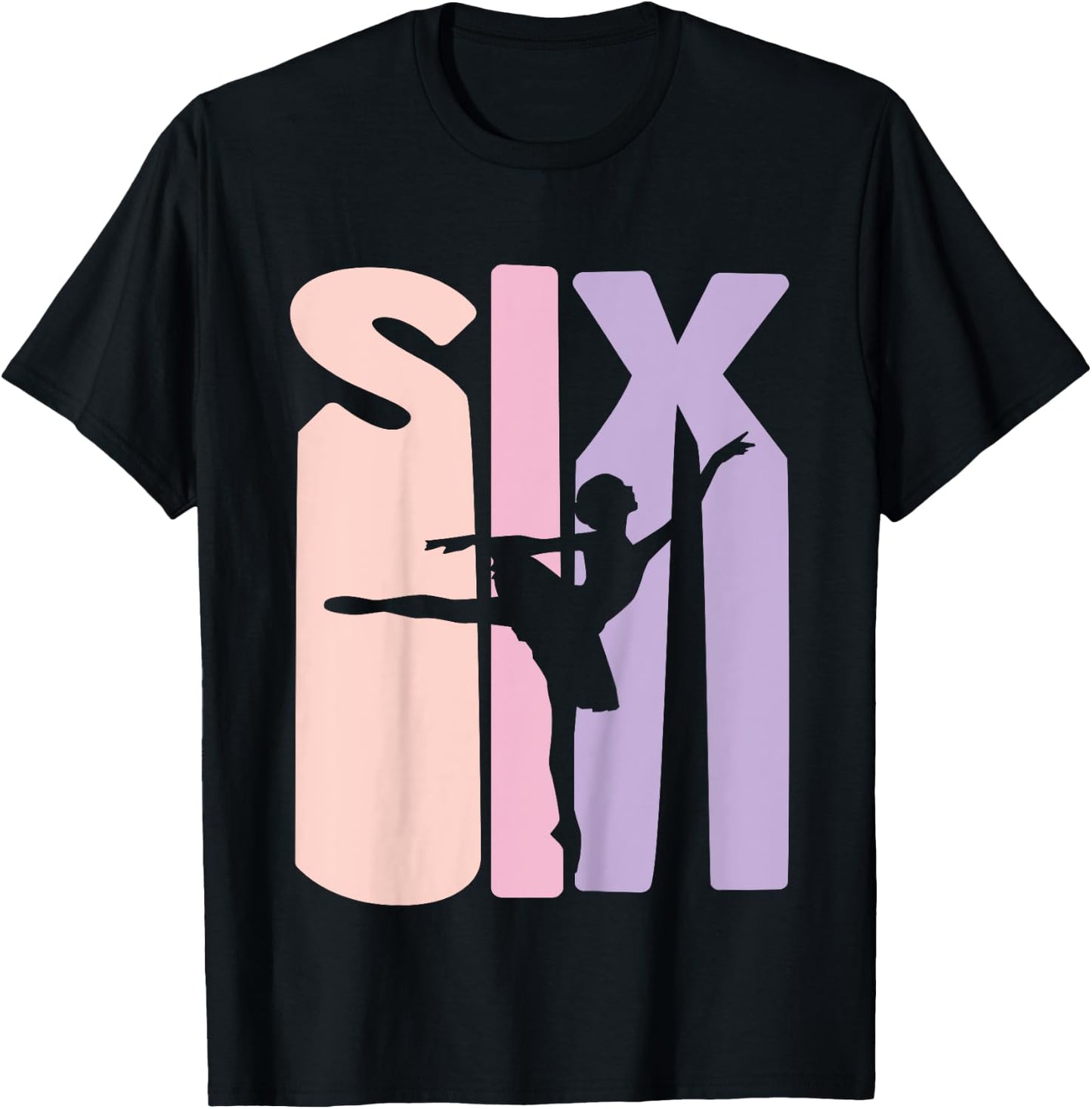6th Birthday Gift Ballet Dancer 6 Years old Ballerina Girl T-Shirt - T-Shirt | Black