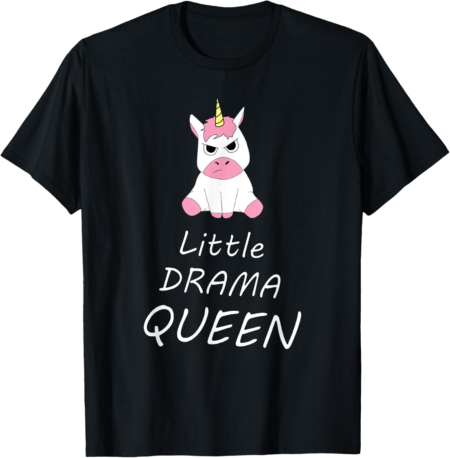 Unicorn Little Drama Queen Women's Girls T-Shirt - T-Shirt | Black