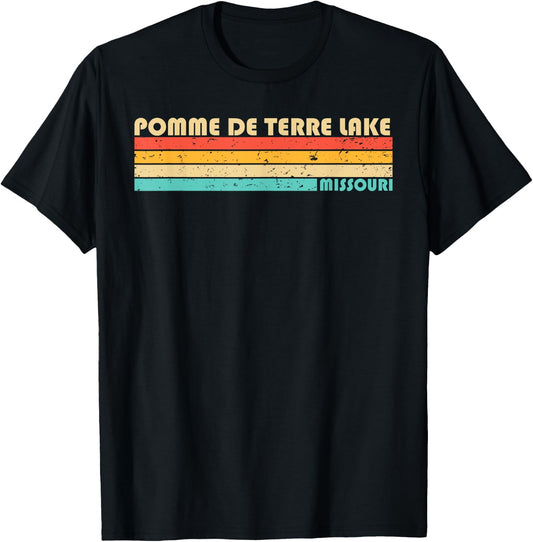 POMME DE TERRE LAKE MISSOURI Funny Fishing Camping Summer Men Women Kids T-Shirt - T-Shirt | Black