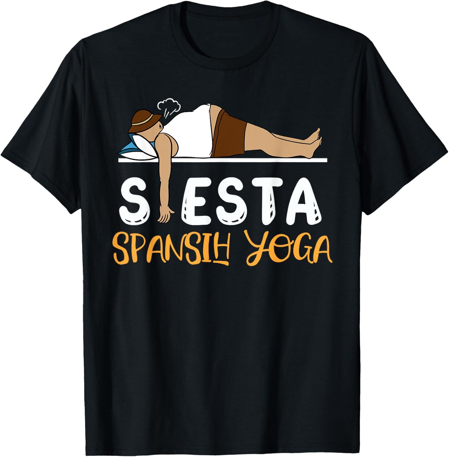 Spanish Yoga is Siesta Meditation Lunch Break Rest Yoga T-Shirt - T-Shirt | Black