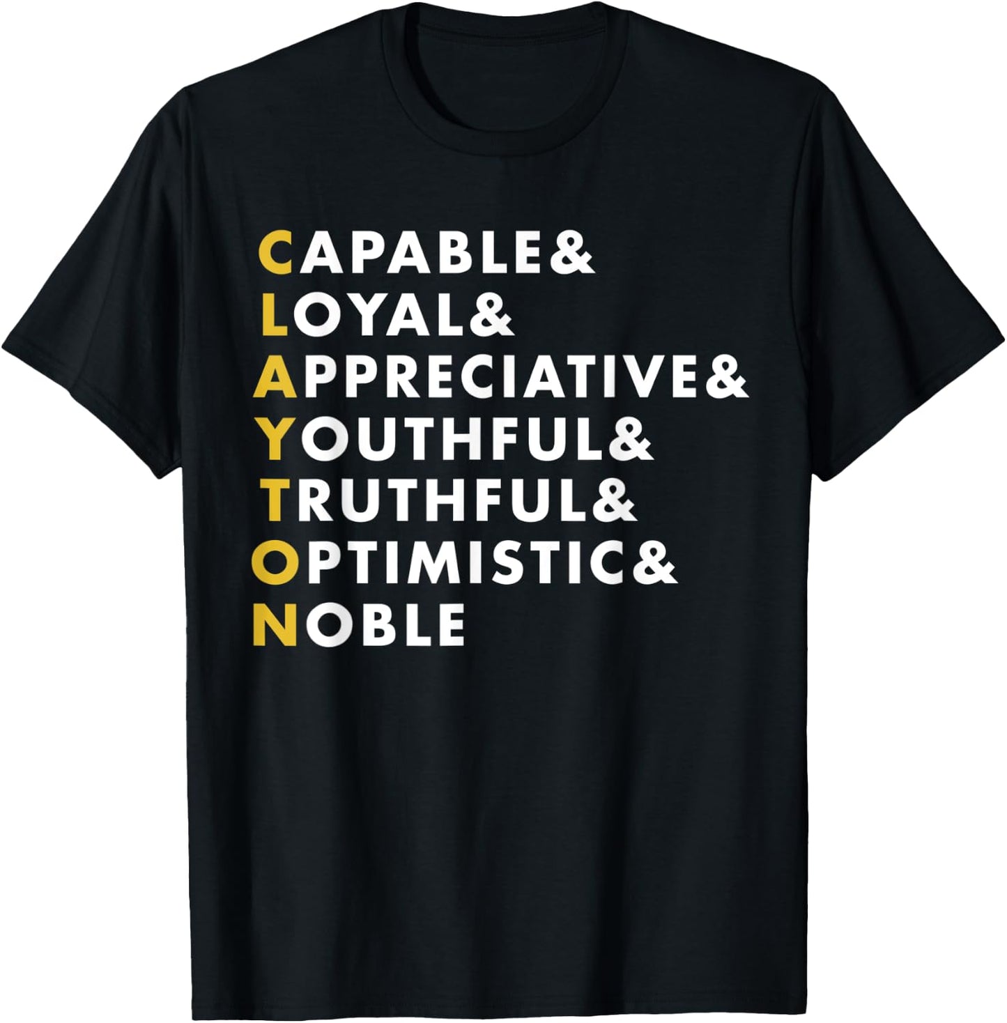 Clayton Shirt Personalized Name Gift T-Shirt - T-Shirt | Black