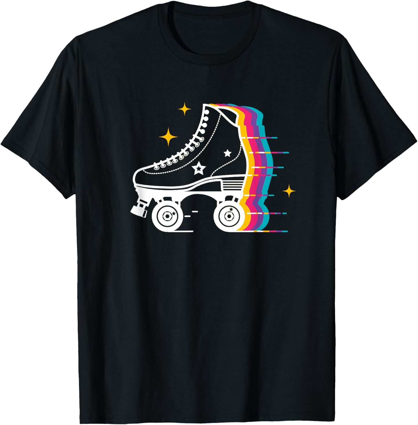 Colourful Roller Skating Derby Skate Roller Skater Trainer T-Shirt - T-Shirt | Black