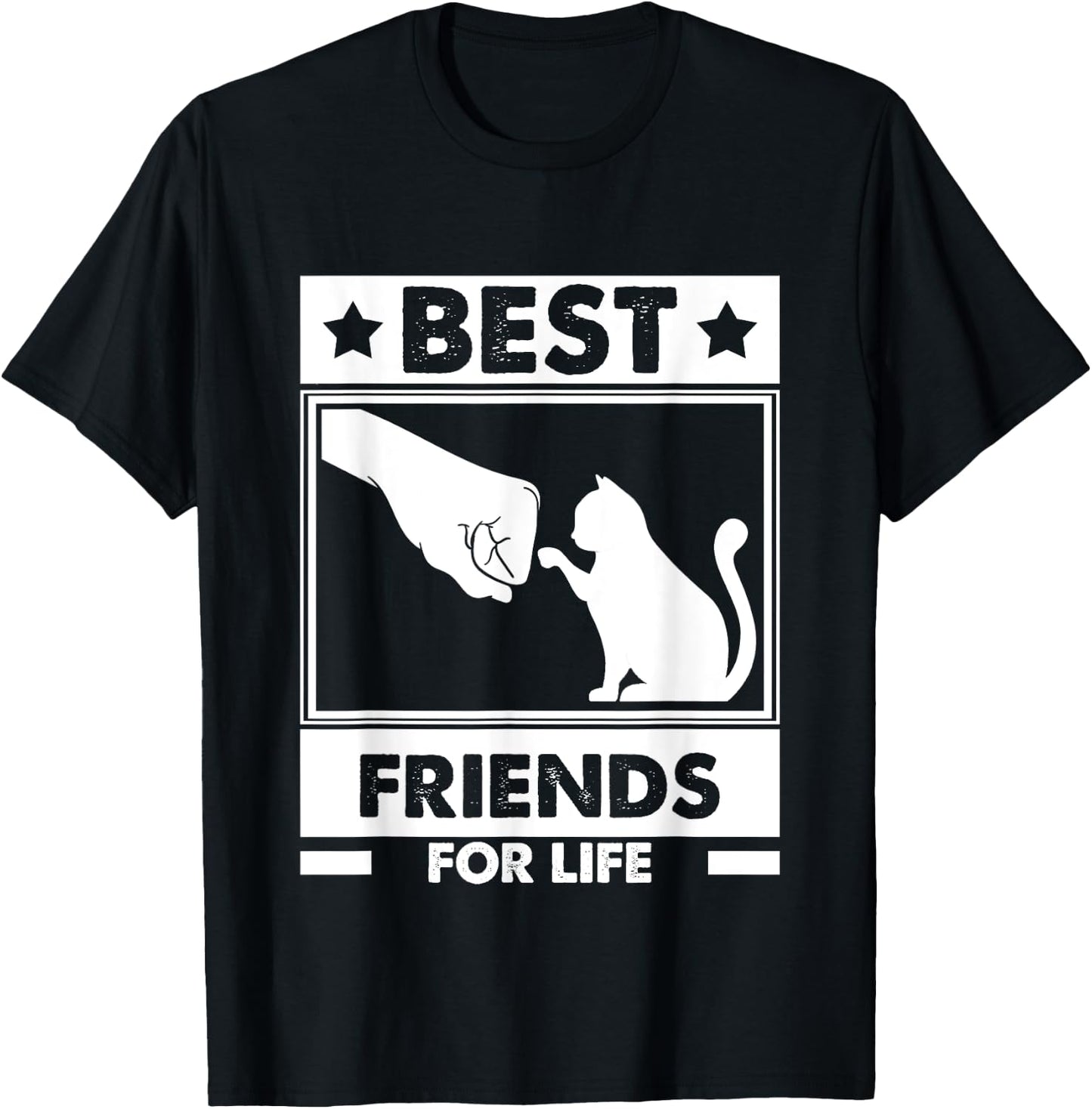 Cats Best Friends For Life Cat Best Friend Cat Women Girls Kids T-Shirt - T-Shirt | Black