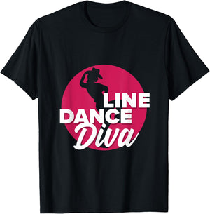 Cute Line Dance Diva Gift Line Dancers gift T-Shirt - T-Shirt | Black