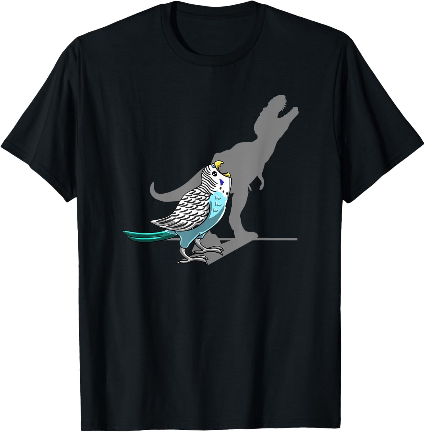 T-Rex Budgerigar Shadow Budgie Parakeet Pet Bird Lover Gift T-Shirt - T-Shirt | Black