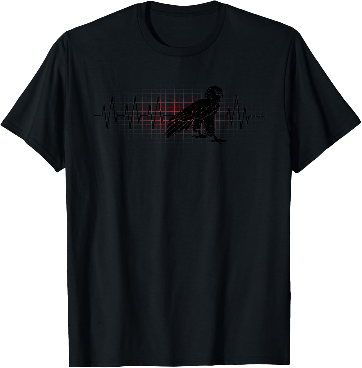 Red Tail Hawk Heartbeat Funny Birdwatcher Birding Buteo Gift T-Shirt - T-Shirt | Black
