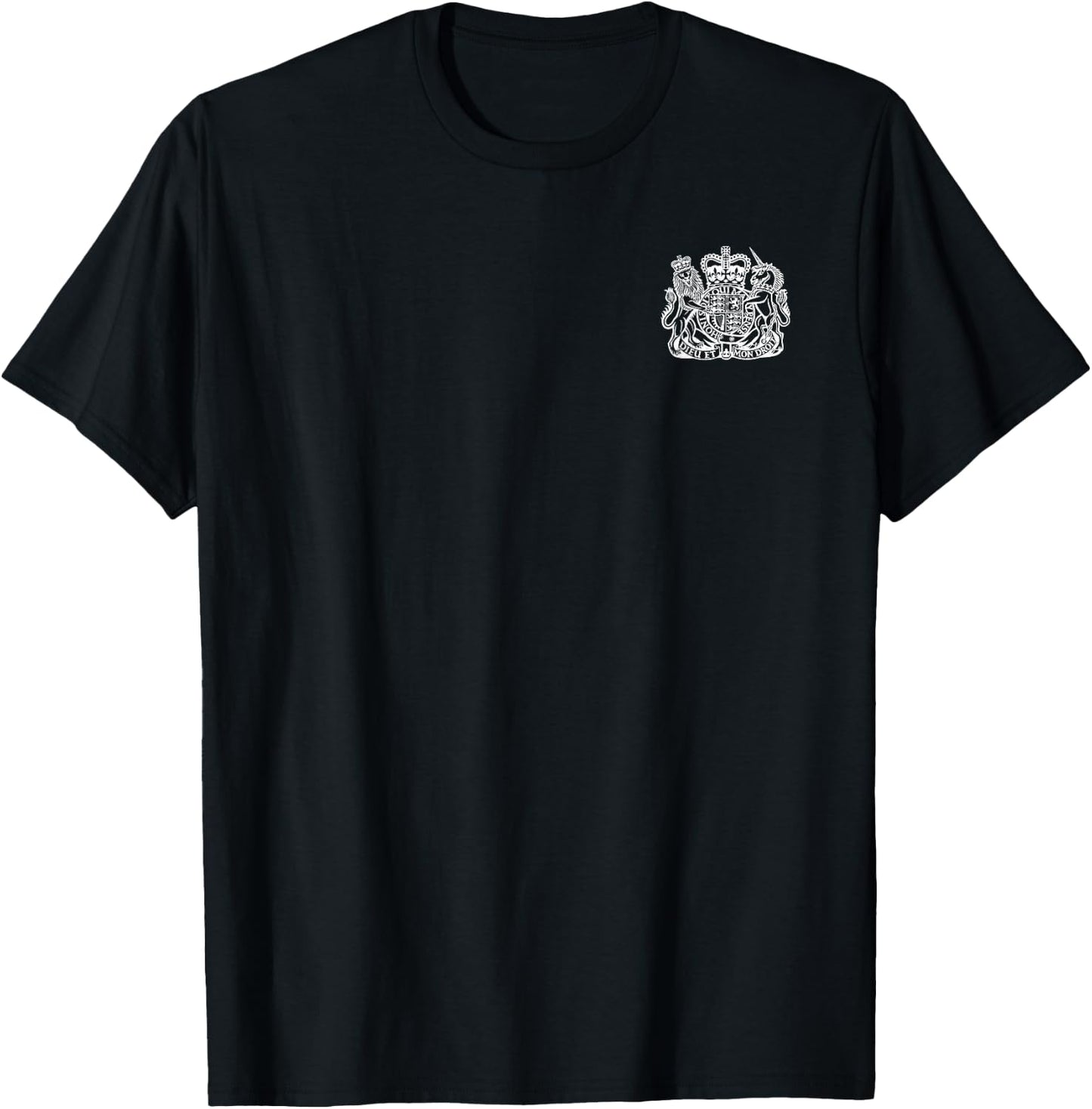 United Kingdom Uk Coat of Arms Lion and Unicorn Symbol T-Shirt - T-Shirt | Black