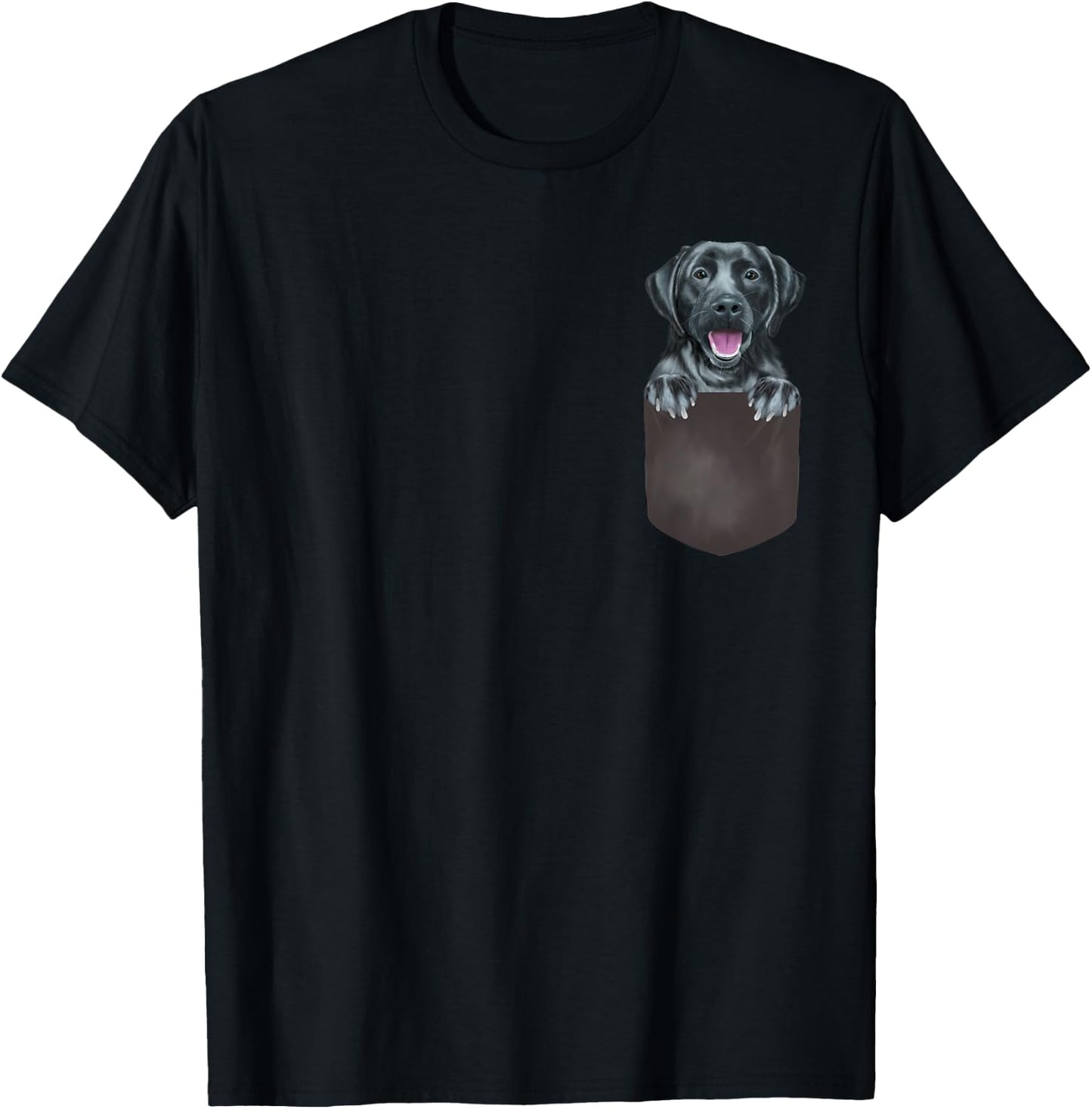 Dog In Pocket Funny Dog Lover Black Labrador Retriever Women Girls Kids T-Shirt - T-Shirt | Black