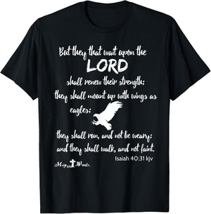 But they that wait upon the Lord Isaiah 40:31 wh Christian T-Shirt - T-Shirt | Black