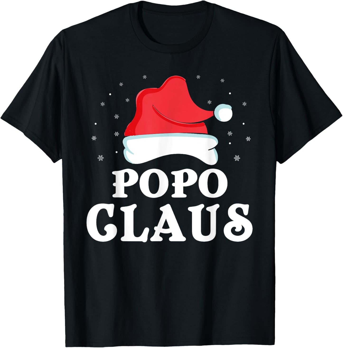 Popo Claus Christmas Gift Funny Family Group Matching Pajama T-Shirt - T-Shirt | Black