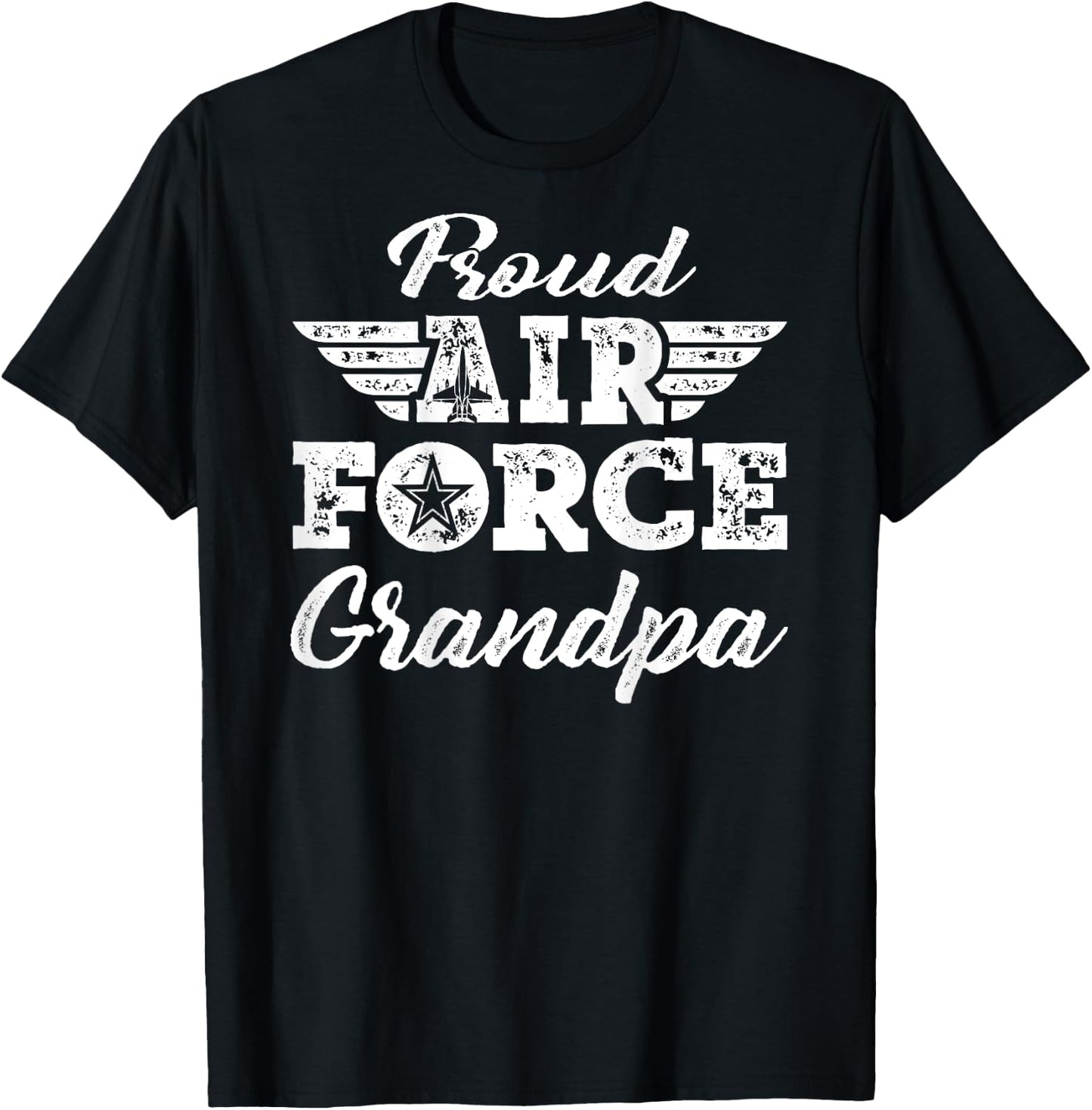 Proud US Air Force Grandpa - Military Family Grandfather T-Shirt - T-Shirt | Black