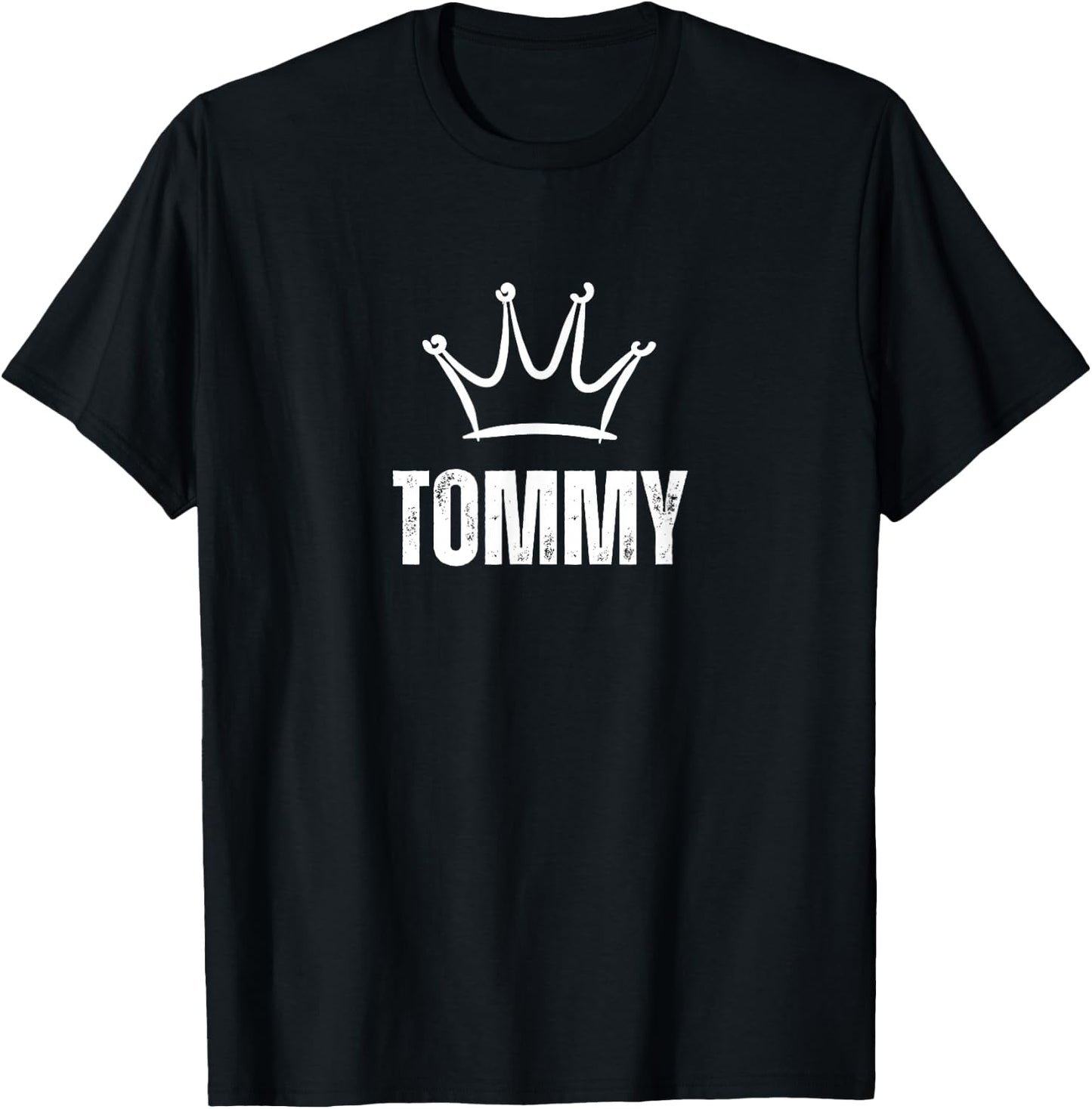 King Tommy Crown - Custom First Name Birthday #1 Winner T-Shirt - T-Shirt | Black