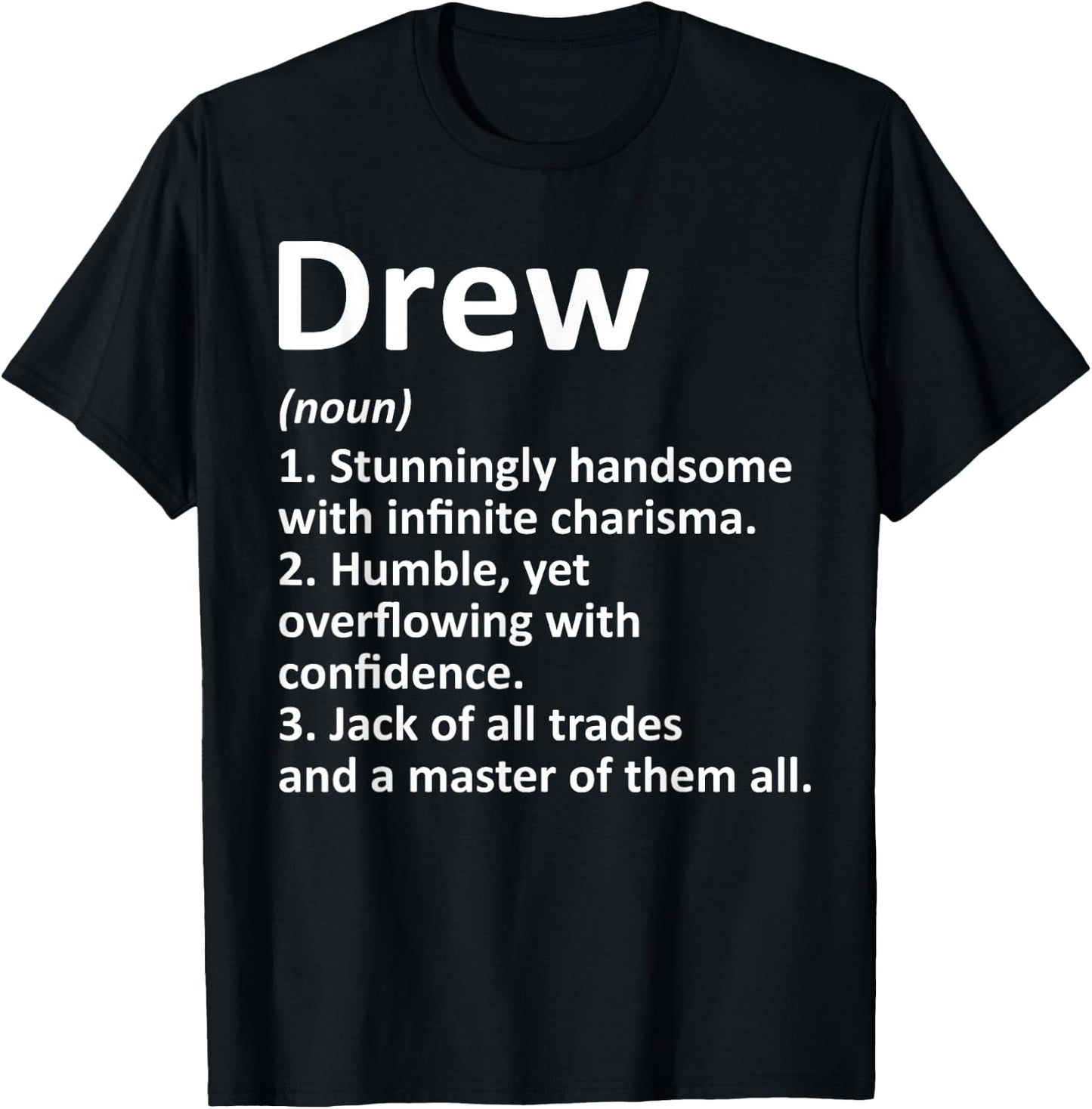 DREW Definition Personalized Name Funny Birthday Gift T-Shirt - T-Shirt | Black