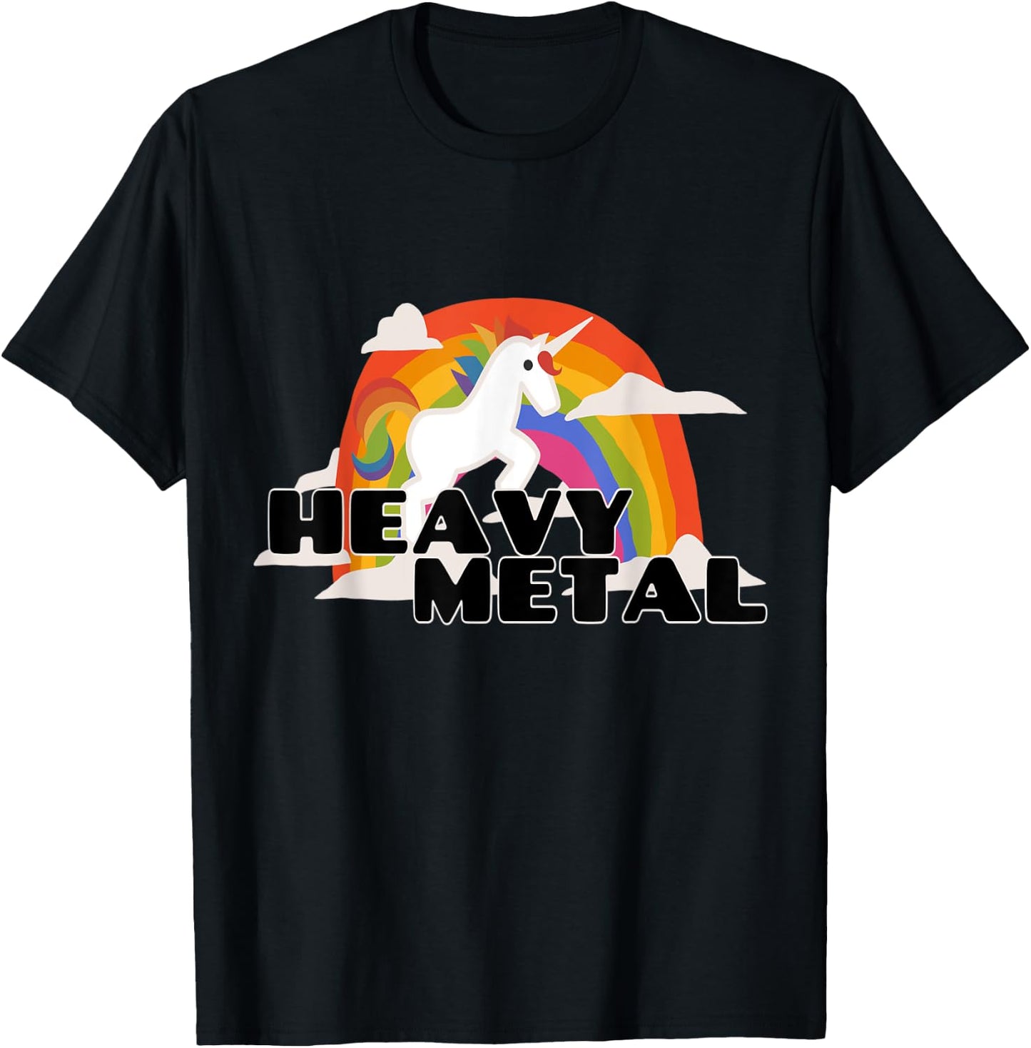 Heavy Metal Cute Unicorn T-Shirt - T-Shirt | Black
