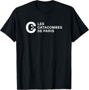 The Catacombs of Paris White Print T-Shirt - T-Shirt | Black