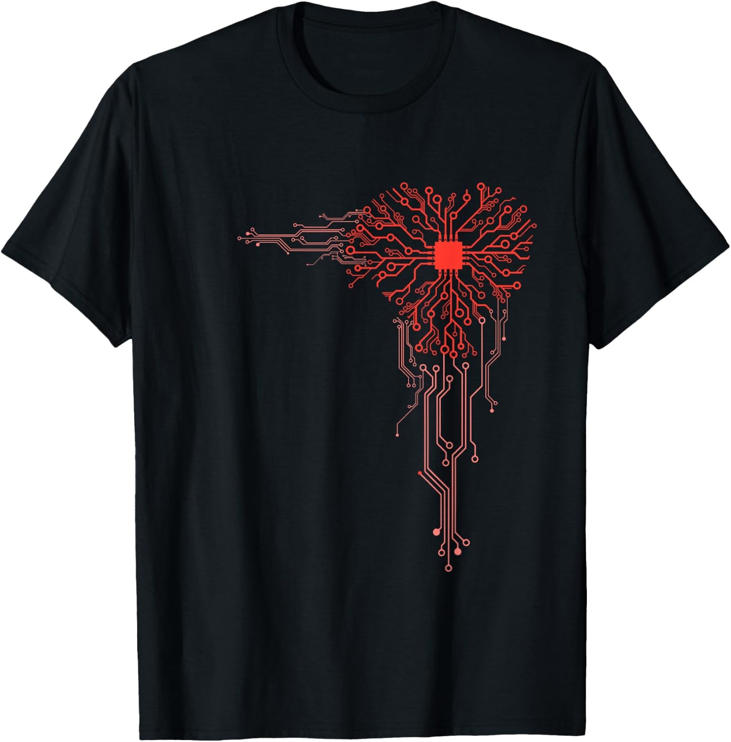 Funny Computer Geek Nerd Gift Cool Computer Core Circuit T-Shirt - T-Shirt | Black