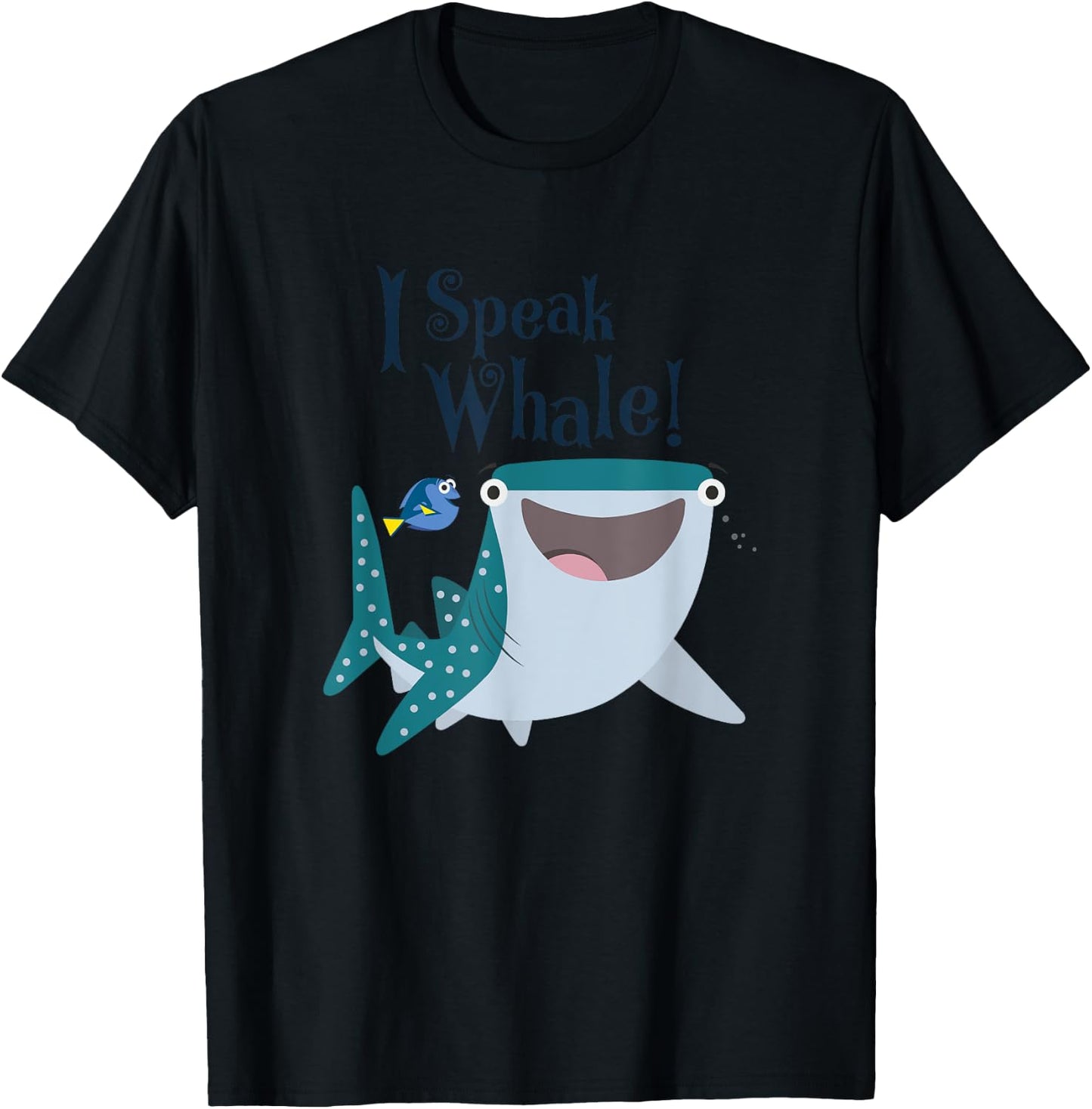 Disney Pixar Finding Dory Destiny & Dory I Speak Whale! Logo T-Shirt - T-Shirt | Black