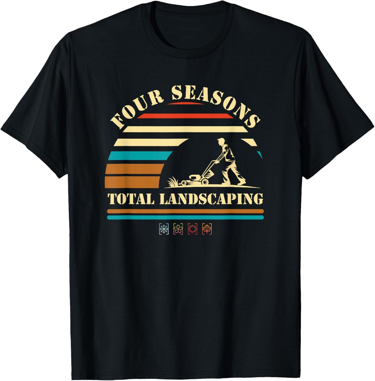 Four Seasons Total Landscaping Sunset Vintage T-Shirt - T-Shirt | Black