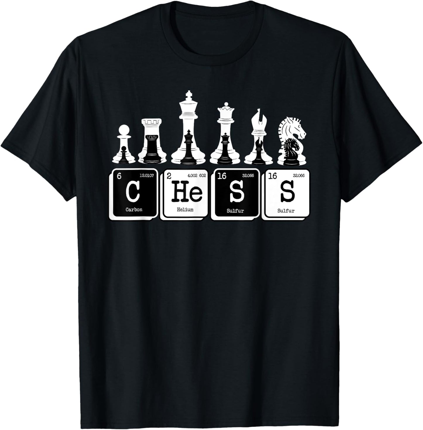 Funny Chess Set Pieces Periodic Table Board Game Player Gift Small T-Shirt - T-Shirt | Black