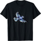 Flying Blue Jay Bird Ornithologist T-Shirt - T-Shirt | Black