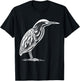 Line Art Bird & Ornithologist American Bittern T-Shirt - T-Shirt | Black