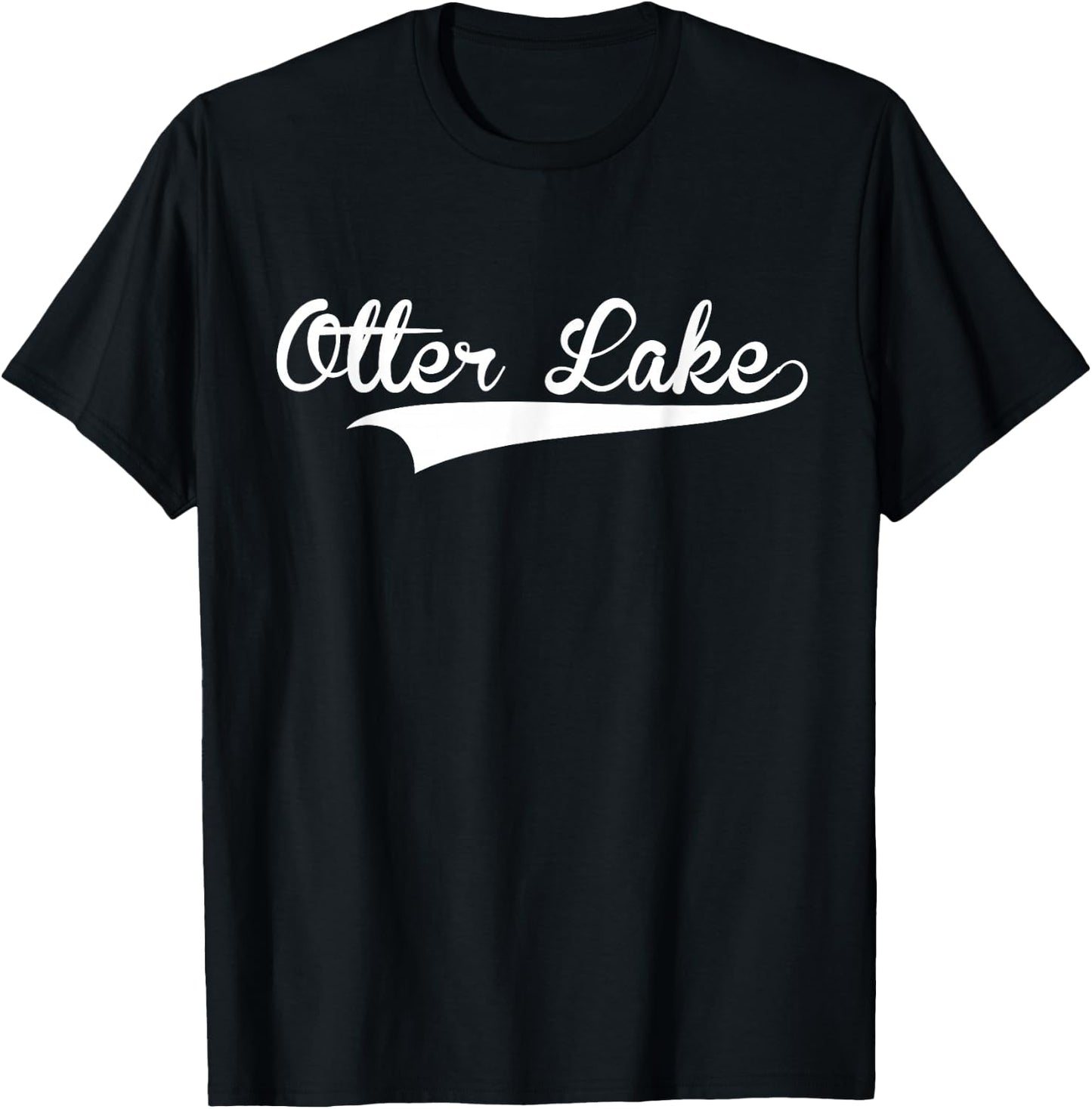 OTTER LAKE Baseball Vintage Retro Font T-Shirt - T-Shirt | Black