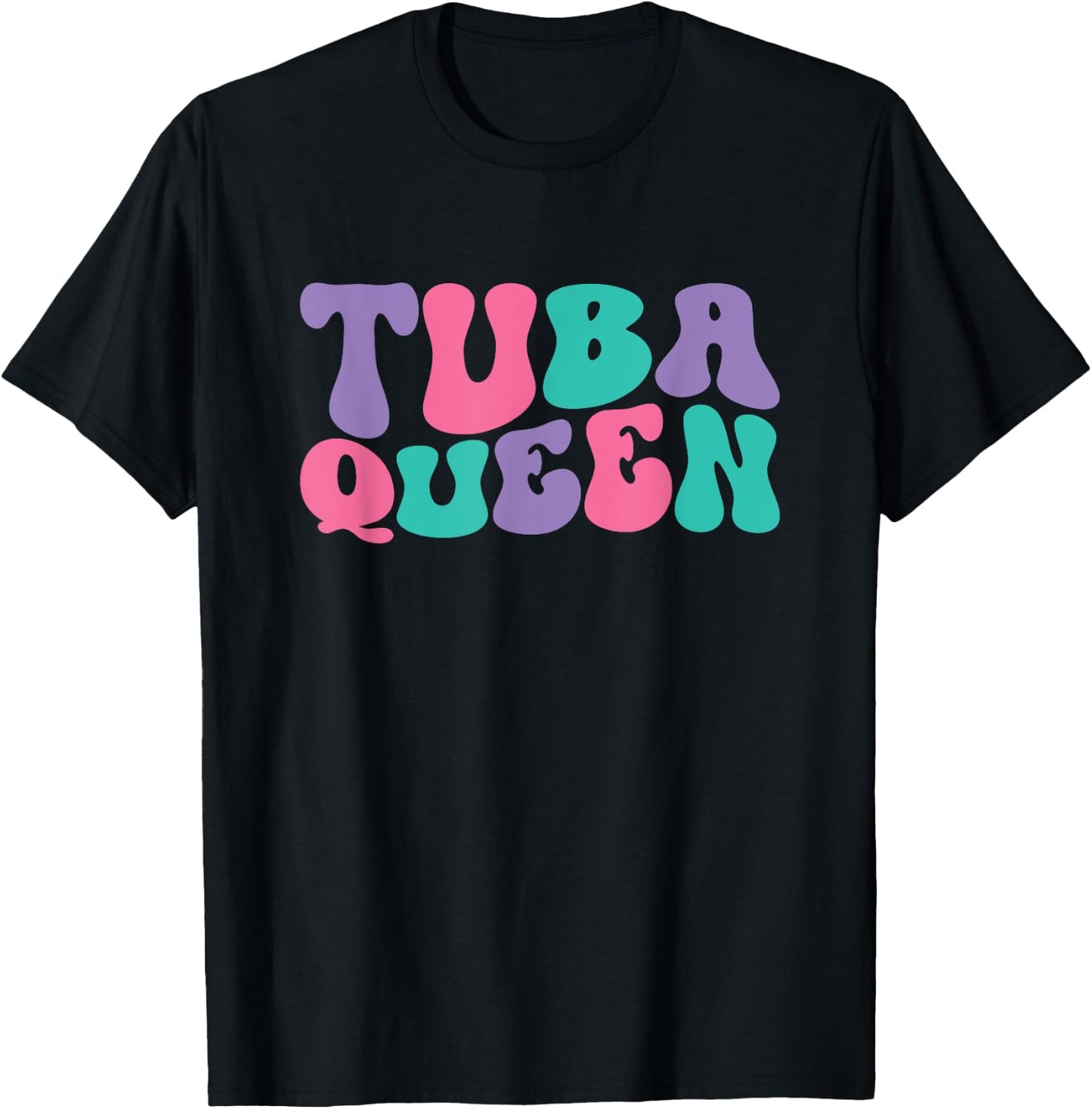 Tuba Queen Tubas Retro Vintage Wavy Groovy T-Shirt - T-Shirt | Black