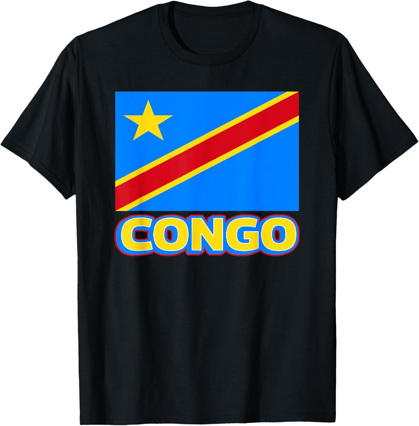 Congolese Flag Of The DRC African Men Women Kids Congo T-Shirt - T-Shirt | Black