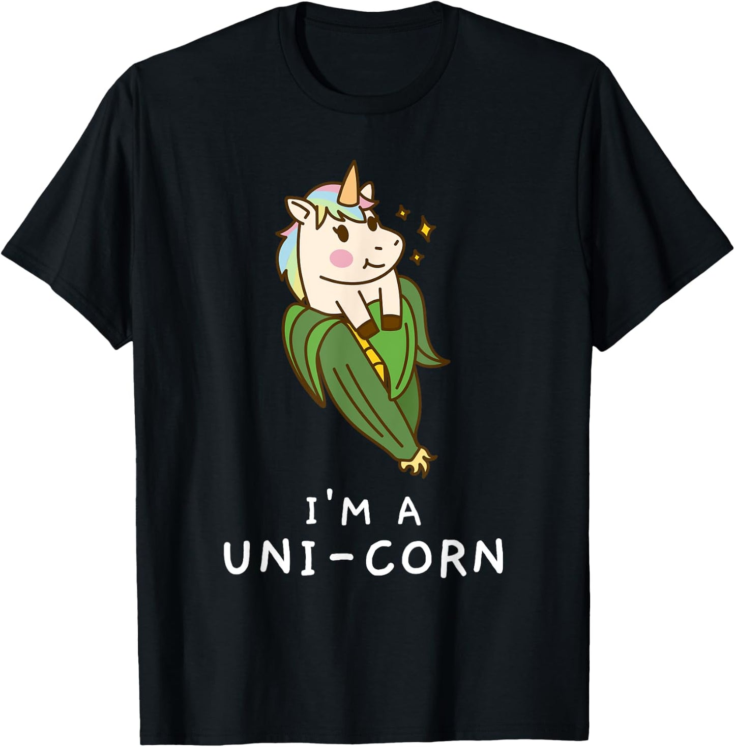 Funny Unicorn Corn Pajamas Girls Kids Farmer Gifts T-Shirt - T-Shirt | Black