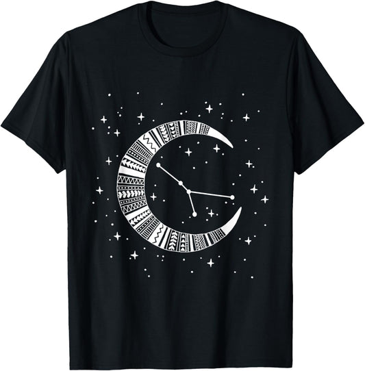Cancer Zodiac Moon Stars Constellation Cancer T-Shirt - T-Shirt | Black