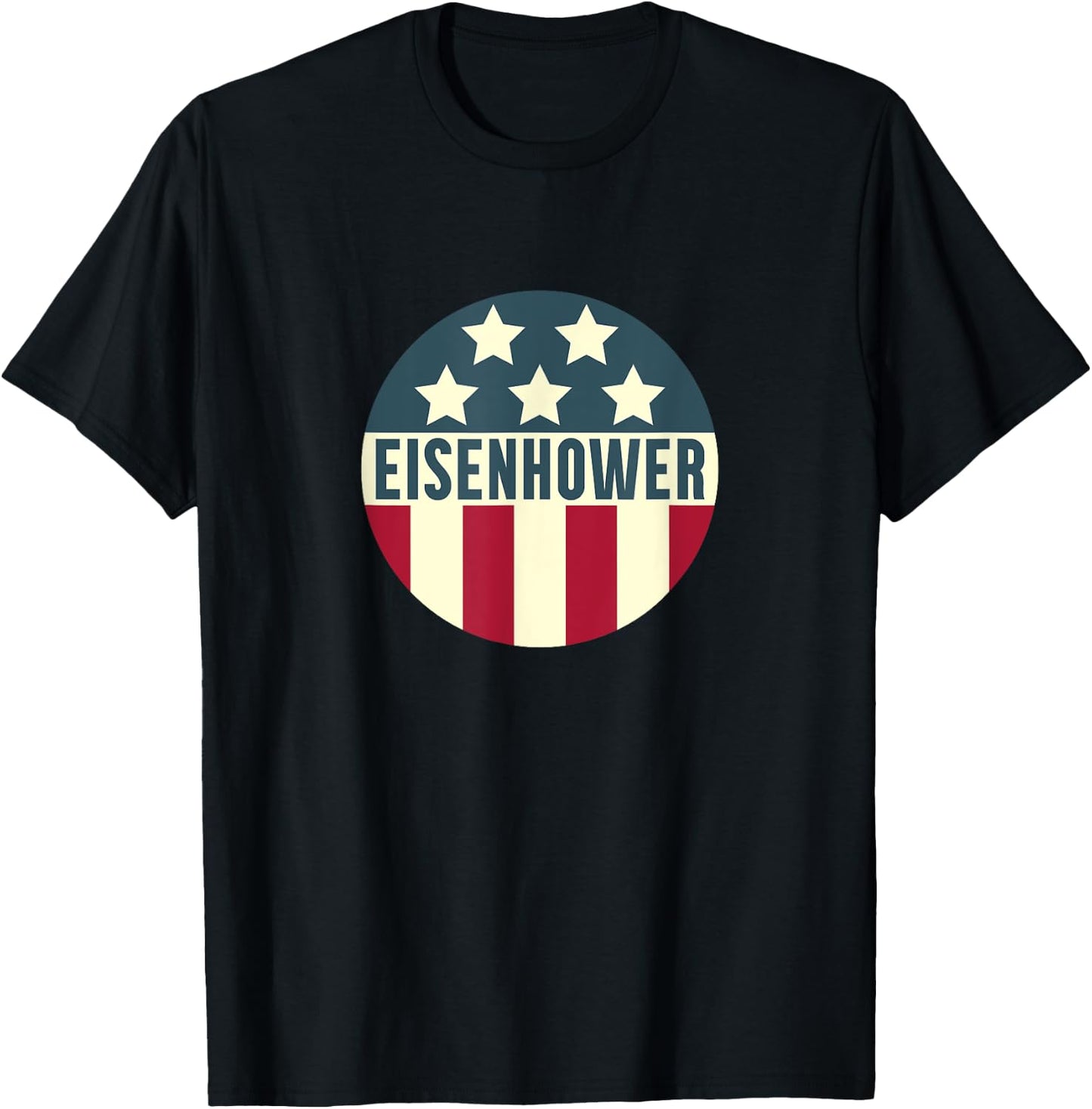 President Eisenhower Vintage Campaign Design T-Shirt - T-Shirt | Black
