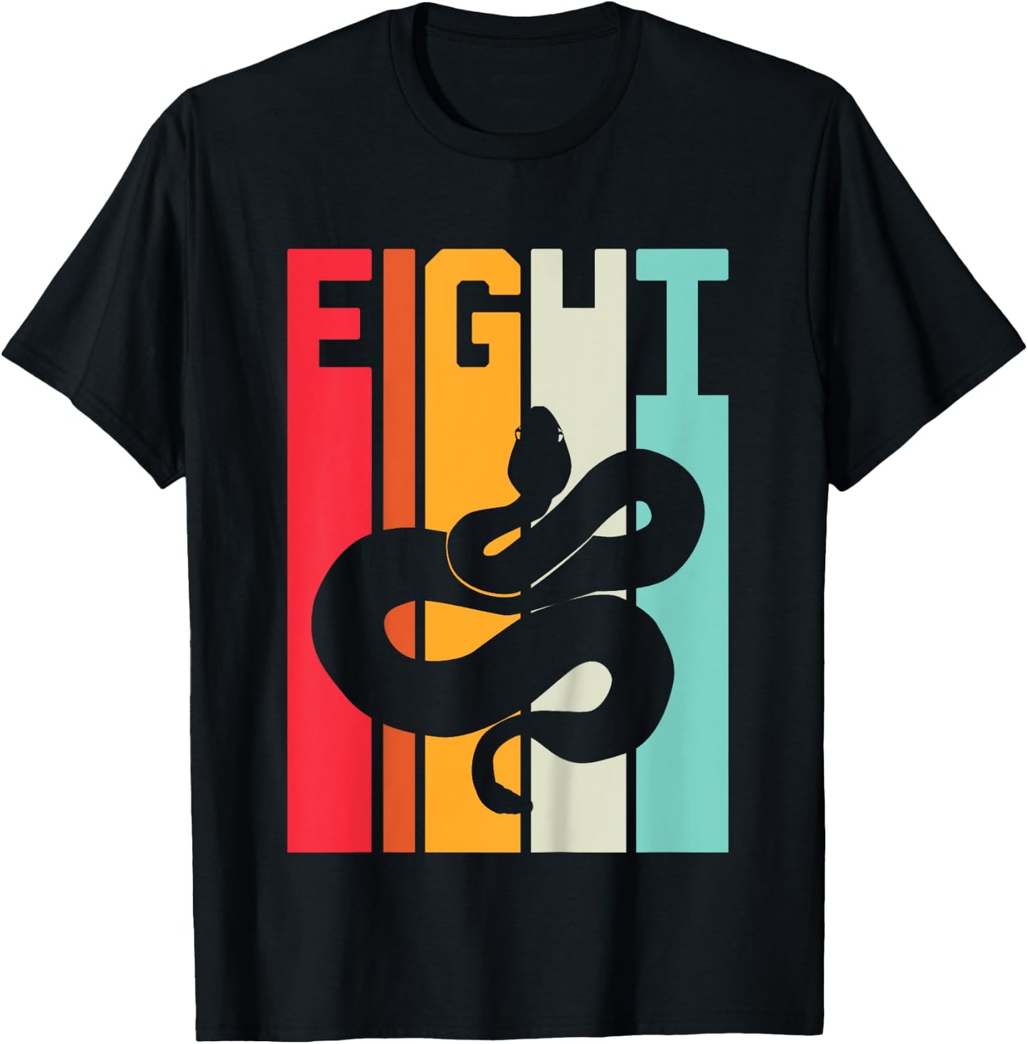 8th Birthday Vintage Snake Lover Pet Reptile 8 Years Old T-Shirt - T-Shirt | Black