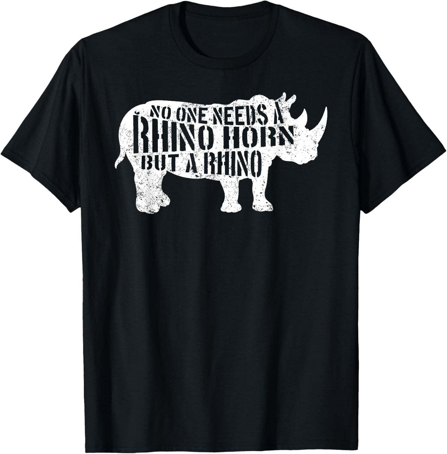Rhino Horn Rhinoceros Animal Wildlife Lover Safari Africa T-Shirt - T-Shirt | Black