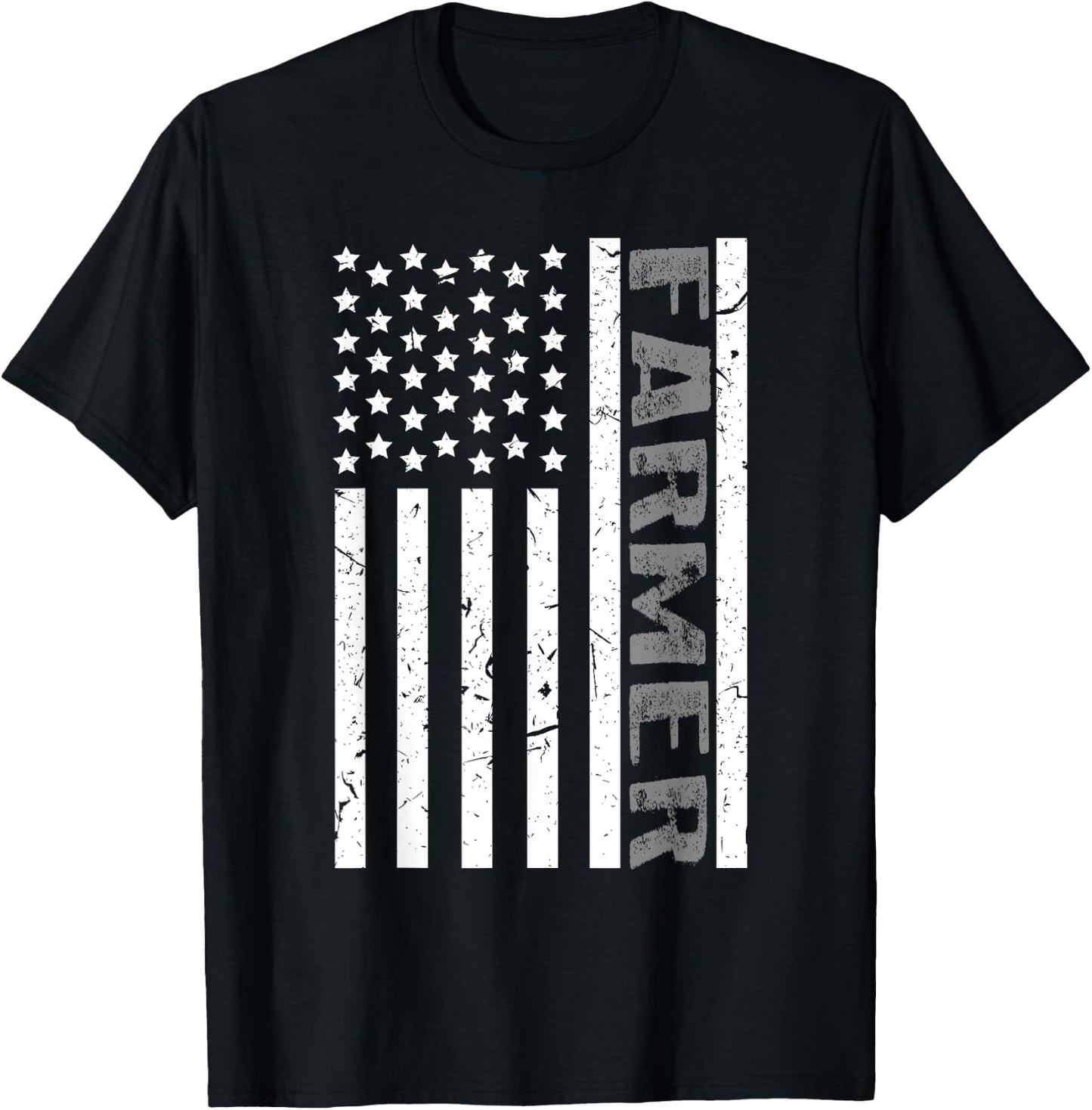 4th Of July Farmer American Farm Cow Tractor Flag Patriotism Women Kids Men T-Shirt - T-Shirt | Black