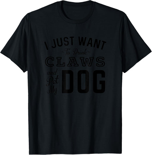 Drink Claw & Pet My Dog Hard Seltzer Dog Lover Summer Beach T-Shirt - T-Shirt | Black