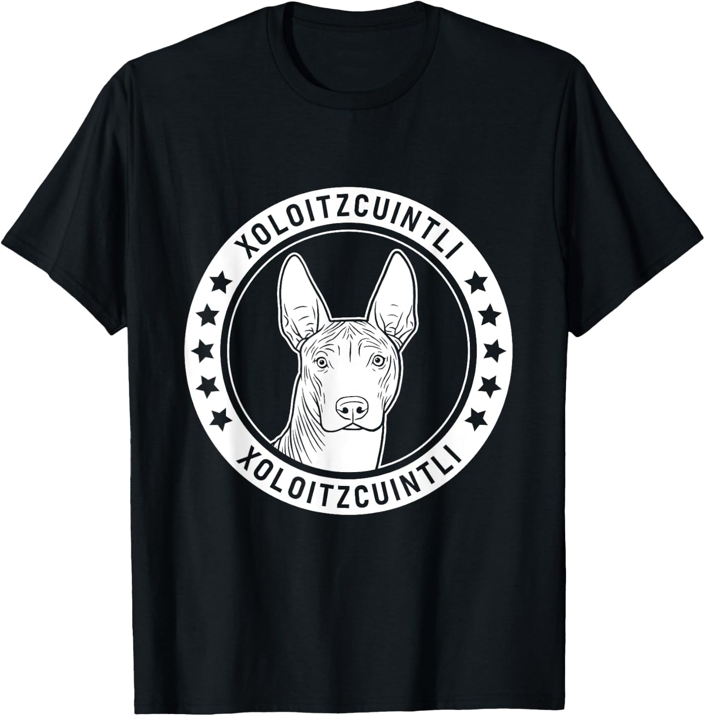 Xoloitzcuintli Dog Portrait Xolo Dog T-Shirt - T-Shirt | Black