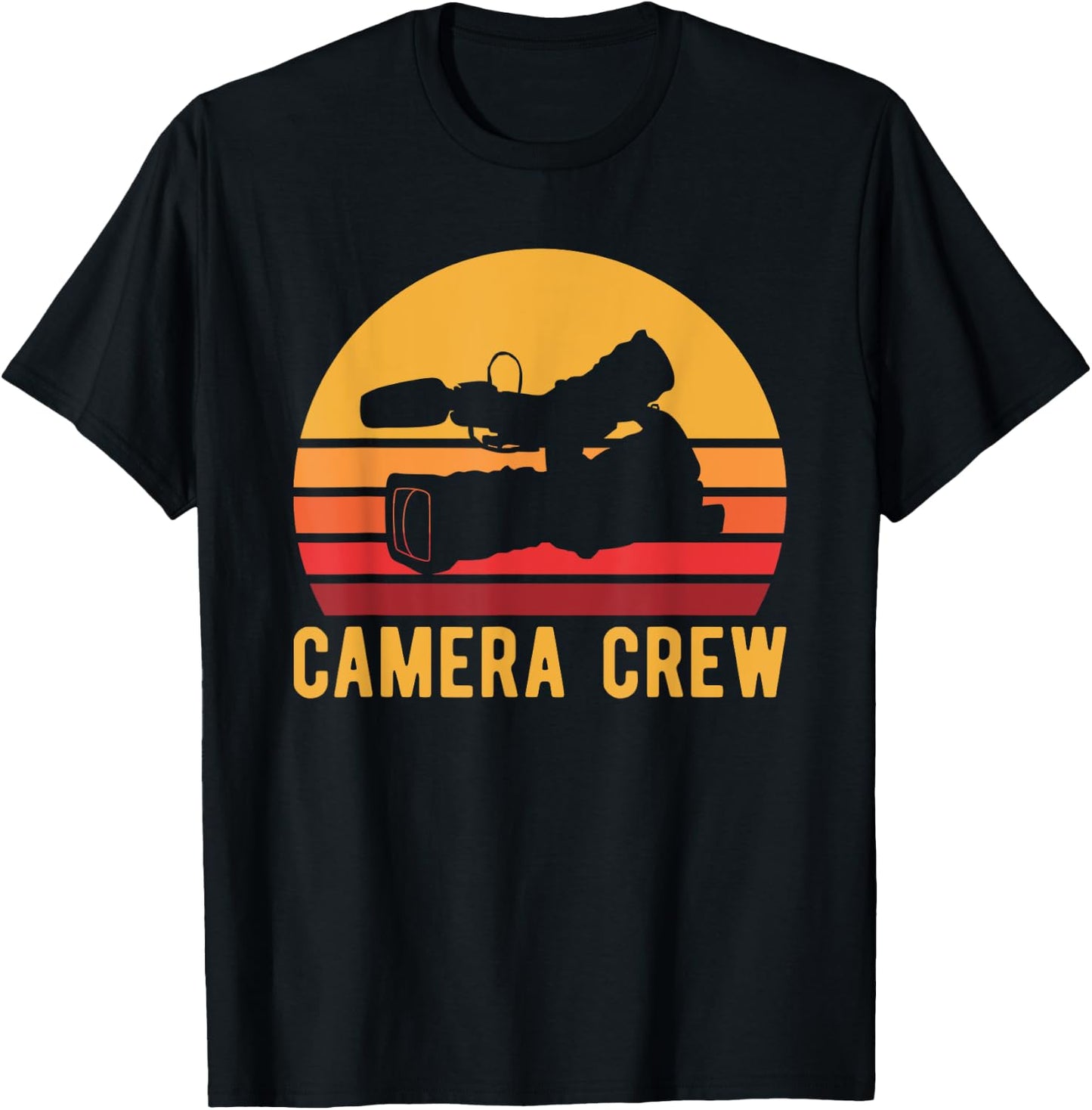 Retro Camera Crew Vintage Cinema Production T-Shirt - T-Shirt | Black