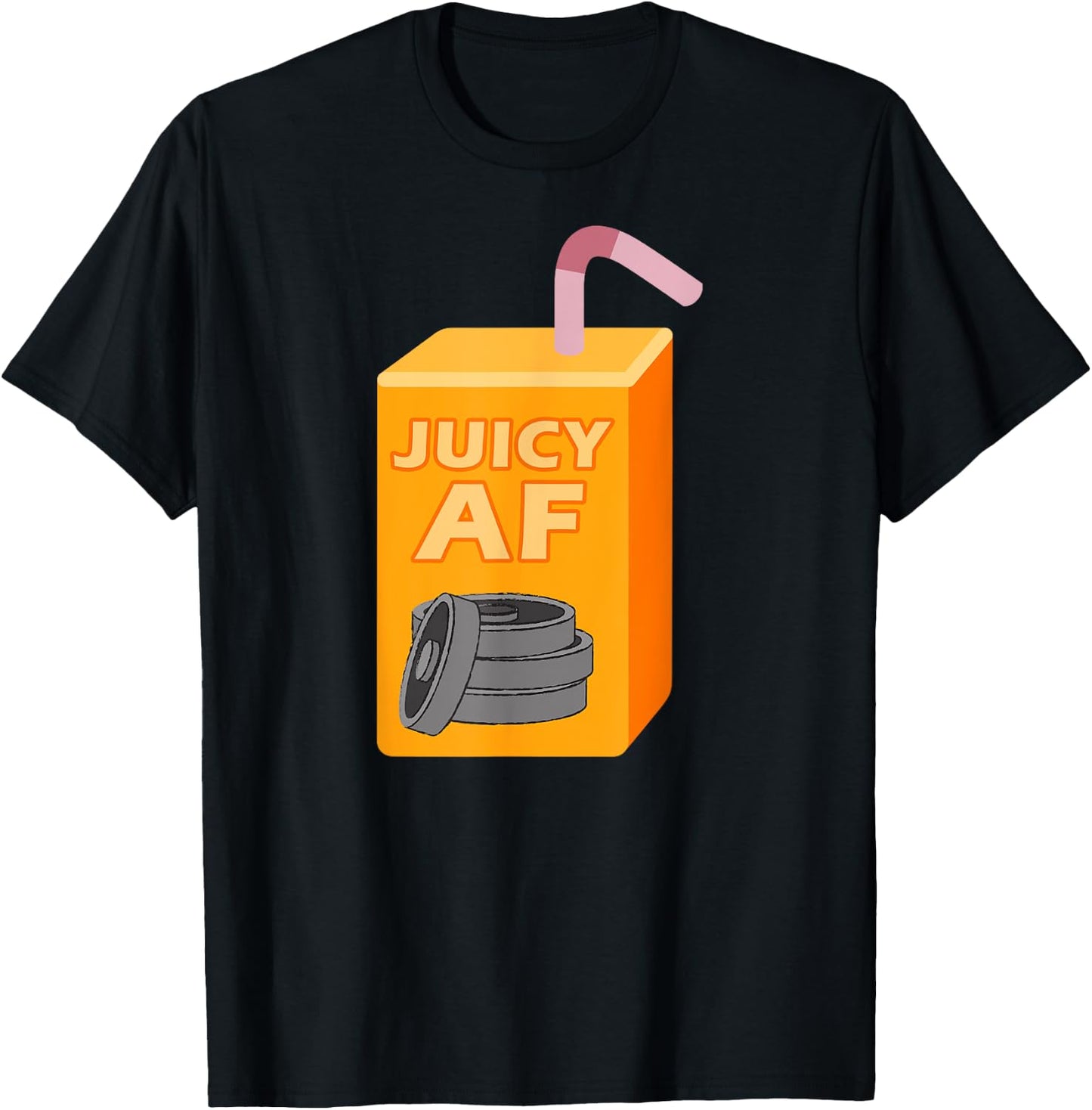 Juicy AF Juice Box Gym Workout Weights Funny Fitness T-Shirt - T-Shirt | Black