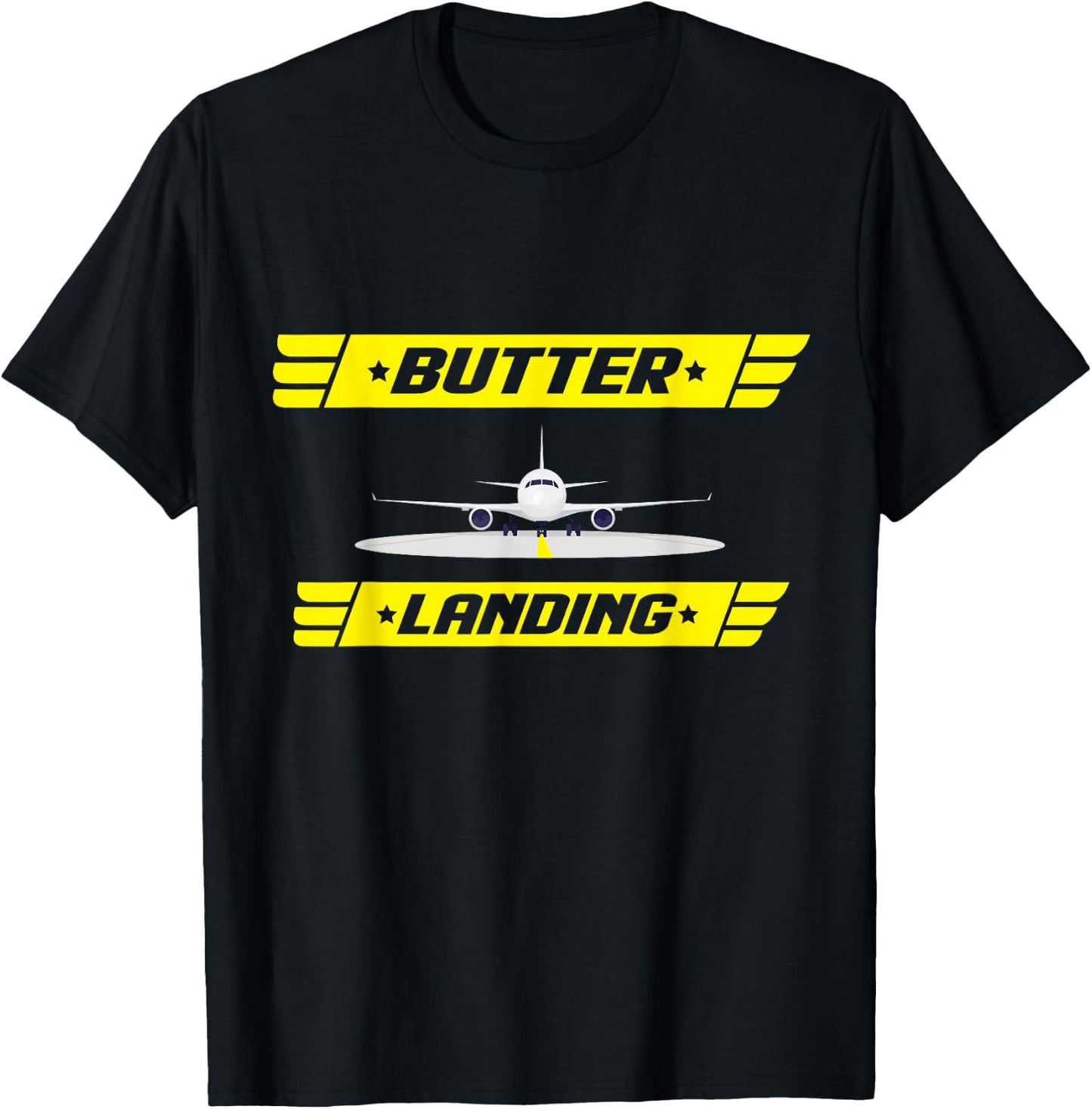 BUTTER Landing! Flight Simulator T-Shirt - T-Shirt | Black
