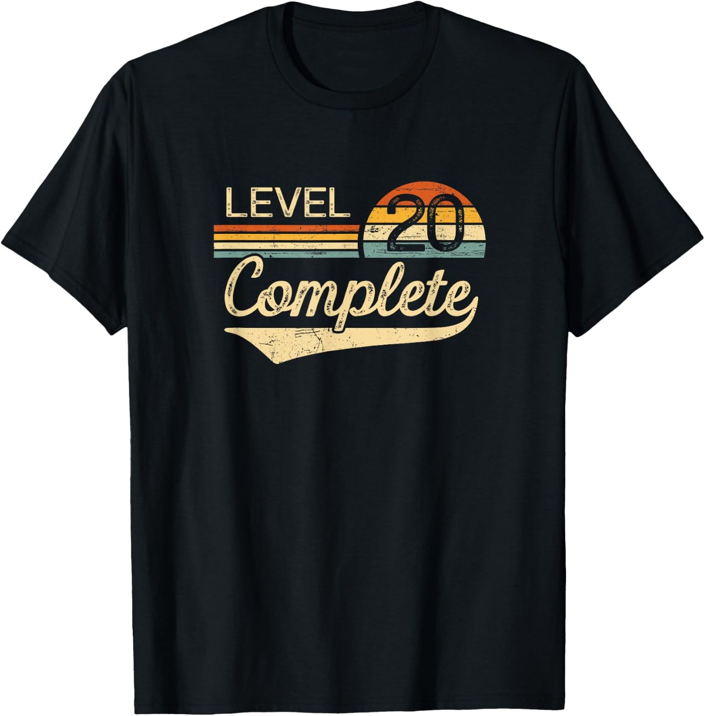 Level 20 Complete Vintage 20th Wedding Anniversary T-Shirt - T-Shirt | Black