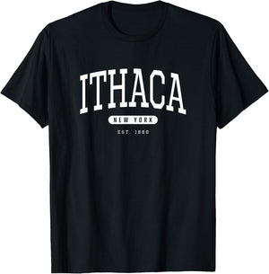 Ithaca New York Gift College University Style T-Shirt - T-Shirt | Black