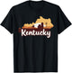 Kentucky Map Horse Riding Cowboy Barn Windmill KY Souvenir T-Shirt - T-Shirt | Black