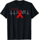 LOVE | Stroke Month Products Red Ribbon Stroke Awareness T-Shirt - T-Shirt | Black