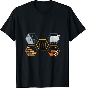 Life Components Brick, Wood, Rock, Wheat, Sheep gift T-Shirt - T-Shirt | Black