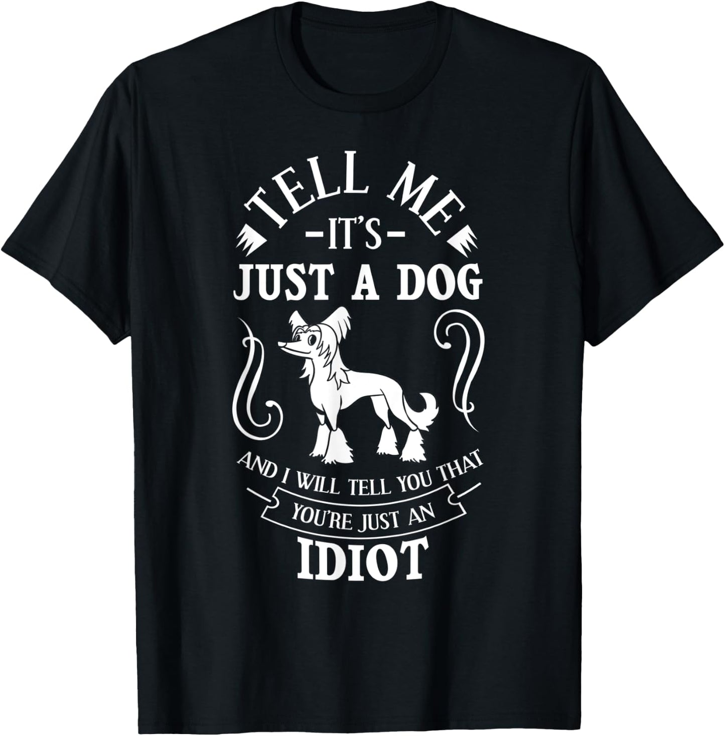 Chinese Crested Powderpuff Dog Gift Puppies Owner Lover Men Women T-Shirt - T-Shirt | Black